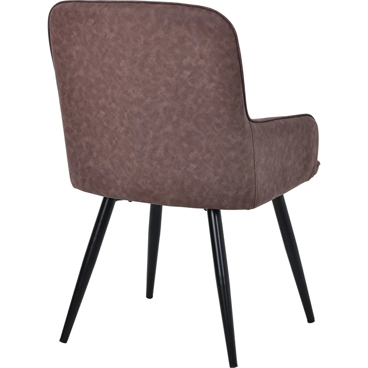 HOMAVO Esszimmerstuhl 4 Stück mit Armlehnen Lederlook Braun 57x62x87cm, YZ3 – Bild 4