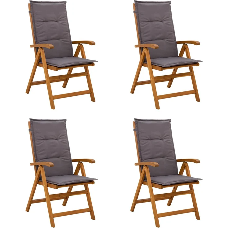 vidaXL Liegestühle für den Garten 4 stk. Natur Massivholz Akazie 3434465 – Bild 1