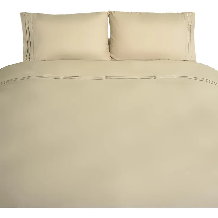 Bettwäsche 200 x 220 cm mit 2 Kissenbezüge 50 x 70 cm - 4-teilig für 2 Personen Beige
