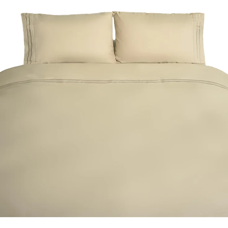 Bettwäsche 200 x 220 cm mit 2 Kissenbezüge 50 x 70 cm - 4-teilig für 2 Personen Beige – Bild 1