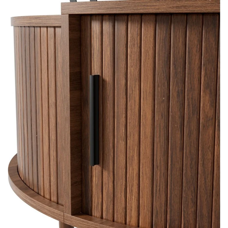 HAUSS SPOLE Couchtisch Couchtisch höhenverstellbar Kaffeetisch mit Schiebetür und Holzfüße (Wohnzimmertisch mit höhenverstellbarer Tischplatte), Moderner Sofatisch Holzoptik mit vertikalen Leisten – Bild 4