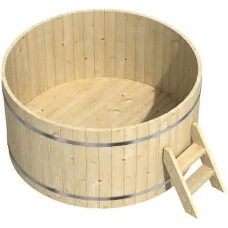 FinnTherm Badefass Bergen aus Holz mit Montagematerial – Bild 4