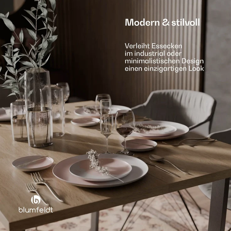 Blumfeldt Bearsdon Tischplatte 120x80 - Langlebige Holztischplatte, Kratzfest & Hitzebeständig, Ideal für Esszimmer - Modernes Kiefer-Finish, Perfekt für Industrielle & Minimalistische Räume – Bild 1