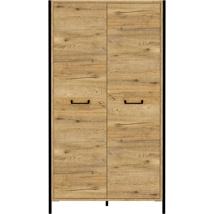 FORTE Oriental Tree Moderner Kleiderschrank 110, 2-türig, Beige/Braun, 109,1 cm B x 199,9 cm H x 62,2 cm T – Bild 3
