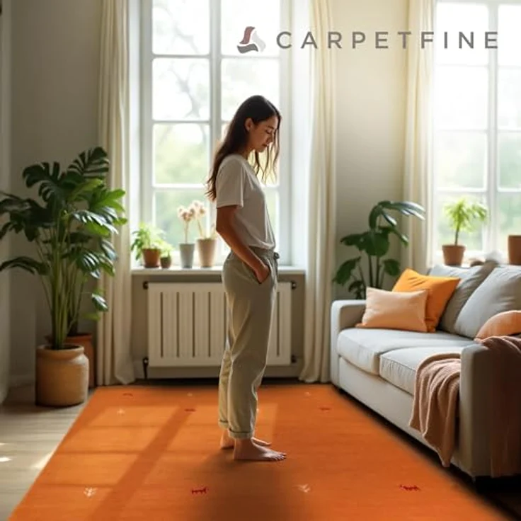carpetfine 'Gabbeh Uni' Wollteppich, reine Wolle, Orange, 80 x 150 cm – Bild 9