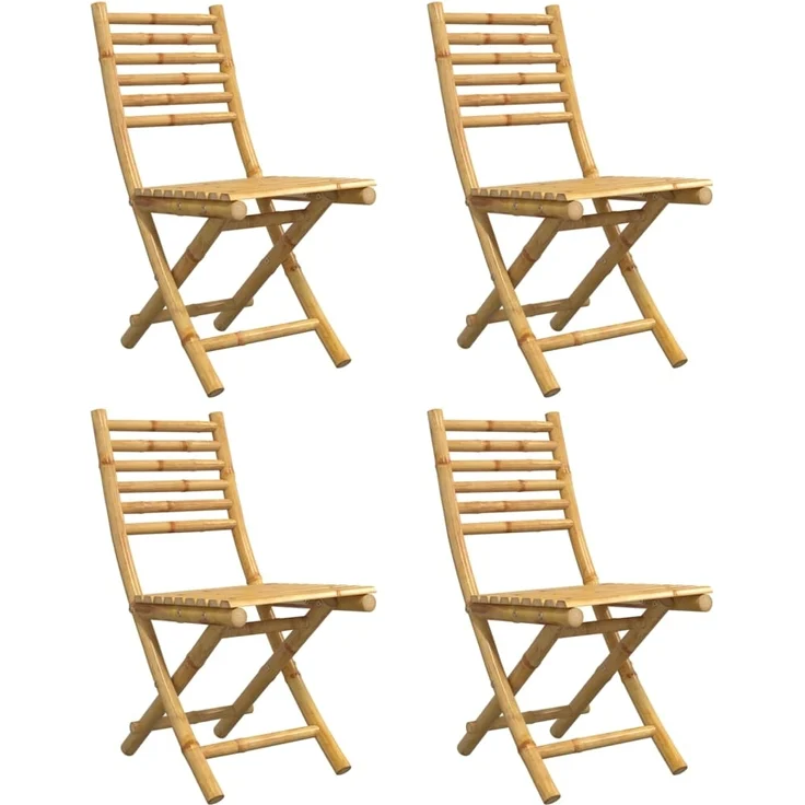 vidaXL Gartenstühle 4 Stk. Klappbar 43x54x88 cm Bambus 3278517 – Bild 3