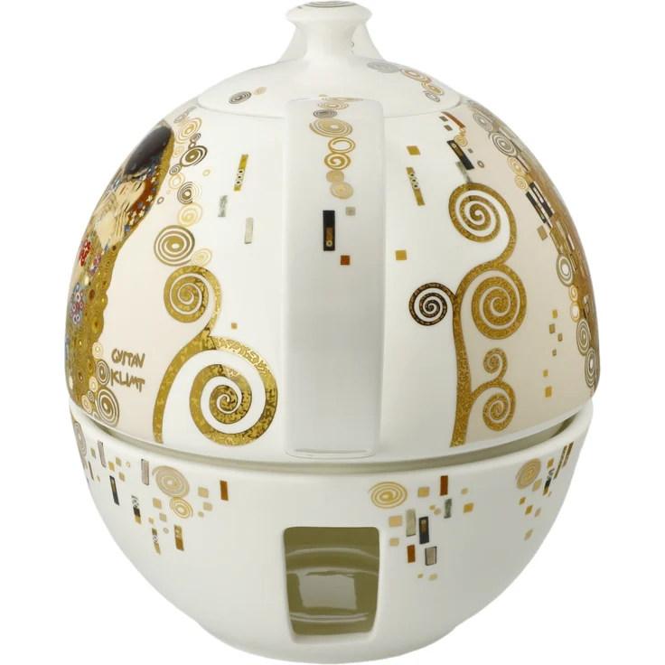 Goebel / Gustav Klimt - Der Kuss,Teekanne mit Stövchen,Klimt - Kuss,24,5cm x 16,0cm x 19,0cm / Fine Bone China / 24,5cm x 16,0cm x 19,0cm – Bild 3