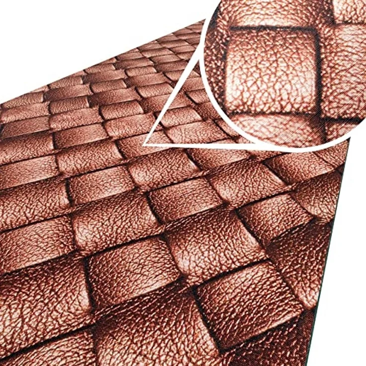 ANRO Küchenläufer Hochwertig GreenLine Flurläufer Teppichläufer Textil, Eckig, Bodenläufer 100x52cm Leder Braun pflegeleicht – Bild 1
