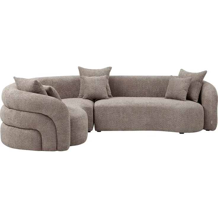 Vente-unique - LAPIOTA Sofa Stoff Schokoladenbraun - B 200 cm x H 73 cm x L 290 cm