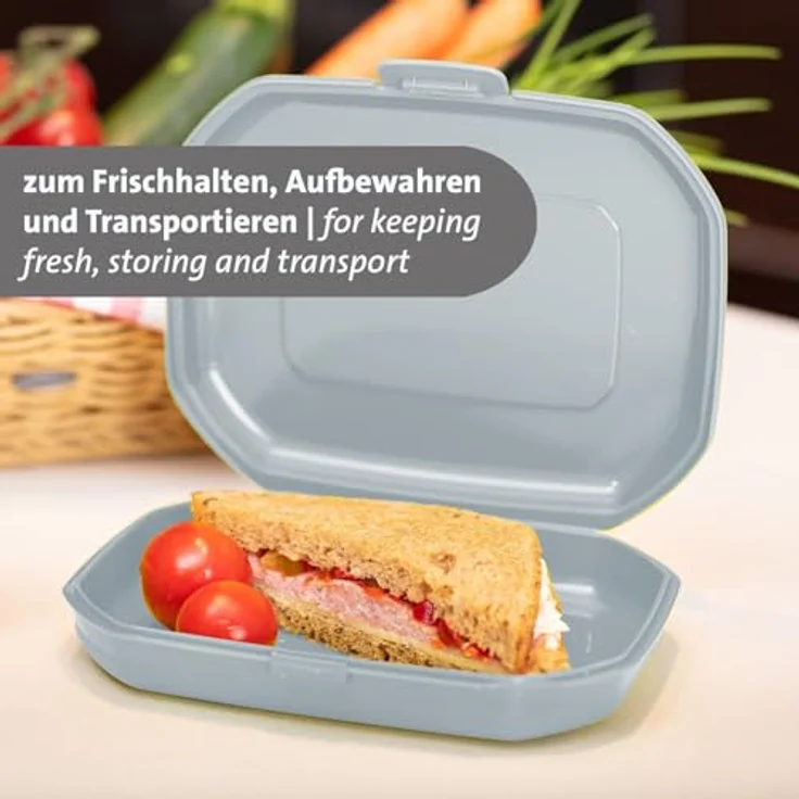 WESTMARK Lunchbox Brotdose/Snackbox, mit Klick-Verschluss, Höhe: ca. 3,7 cm, Blau, PP – Bild 4