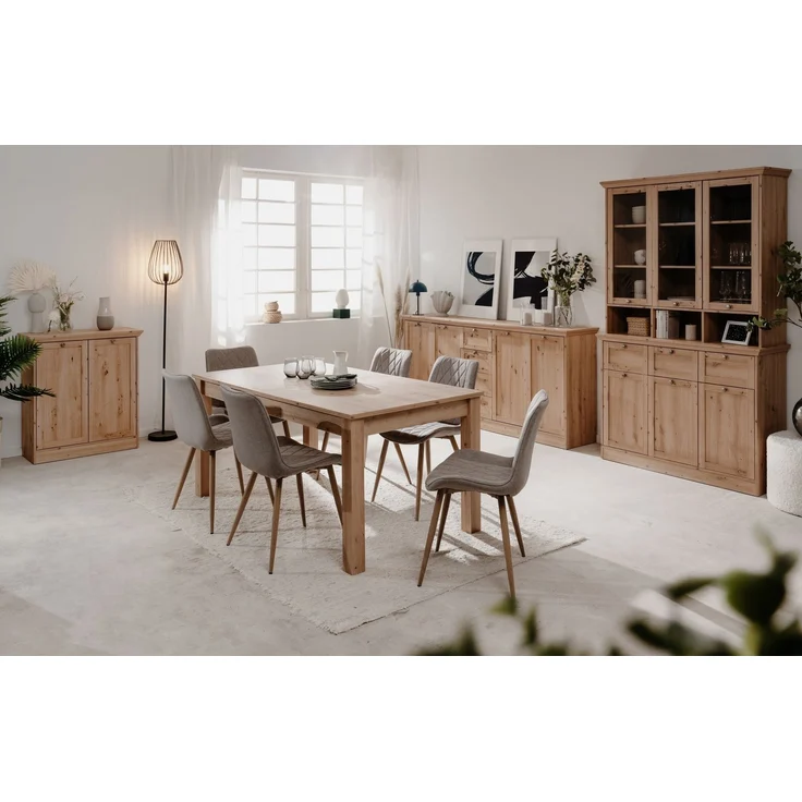 Buffet >Timber< Landhaus, 6 Türen, 3 Schubladen, in Glas / Artisan Eiche Dekor - 120x200x40cm (BxHxT) – Bild 7