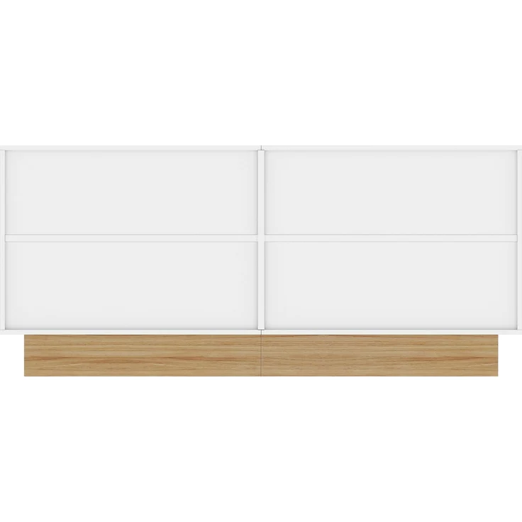 ZUBALIYA Sideboard 160x38x75 cm, mit 4 Türen, aus Spanplatte, Weiß / Holzfarben – Bild 19
