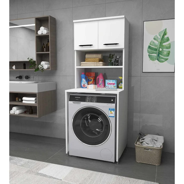 Skye Decor 'Washing Machine 3 Shelf - White' Waschmaschinenunterschrank, Weiß, 65 x 173-175,5 x 60 cm