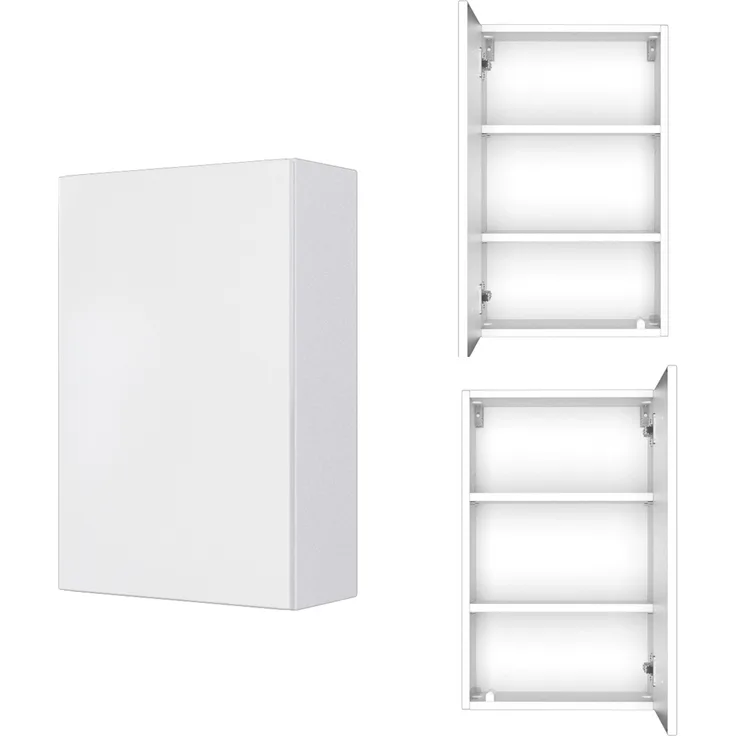 Badezimmer Hängeschrank 40 cm LAURIA-03 in matt weiß, BxHxT: ca. 40x64x20 cm
