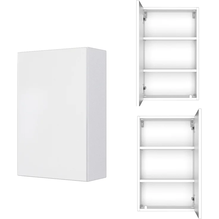 Badezimmer Hängeschrank 40 cm LAURIA-03 in matt weiß, BxHxT: ca. 40x64x20 cm – Bild 1