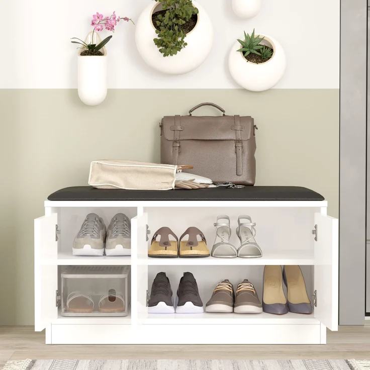 Skye Decor 'ELN2-W' Schuhschrank, Weiß, 89,6 x 45,8 x 35,5 cm – Bild 4