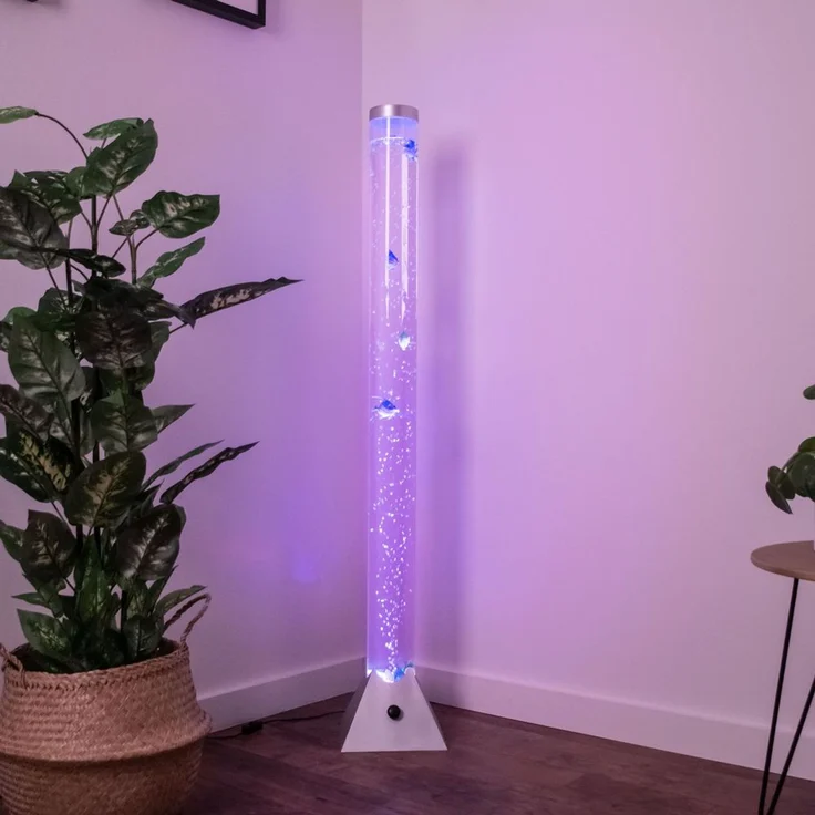 LED Deko Stehleuchte, Wassersäule, Deko-Fische, Höhe 120 cm – Bild 7