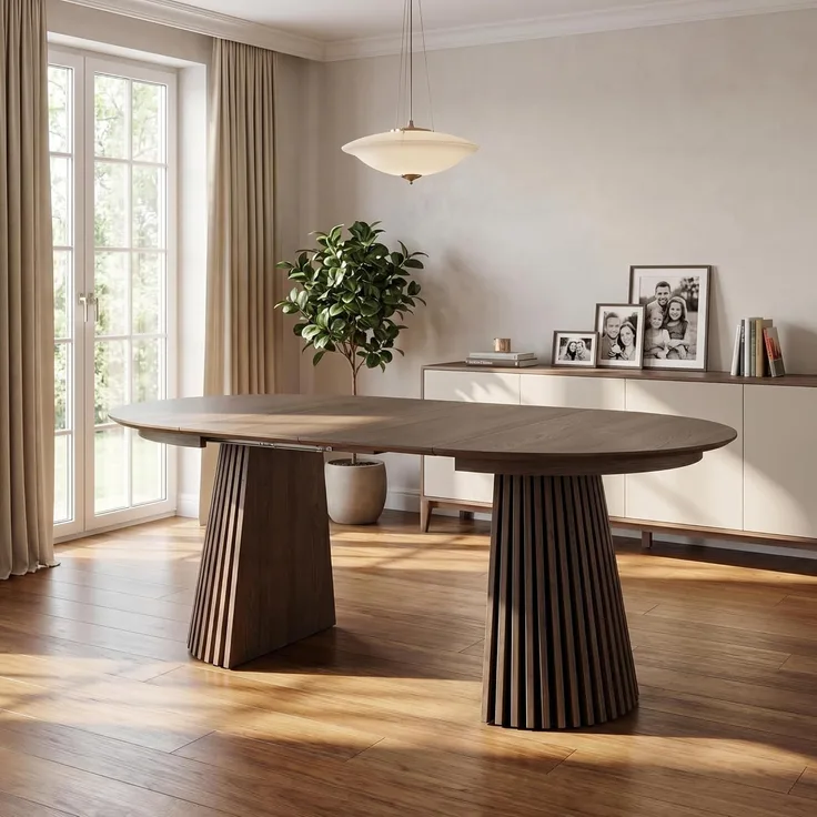 ebuy24 Esstisch Tokyo Esstisch inkl. 2 Zusatzplatten ø120x120-160-
