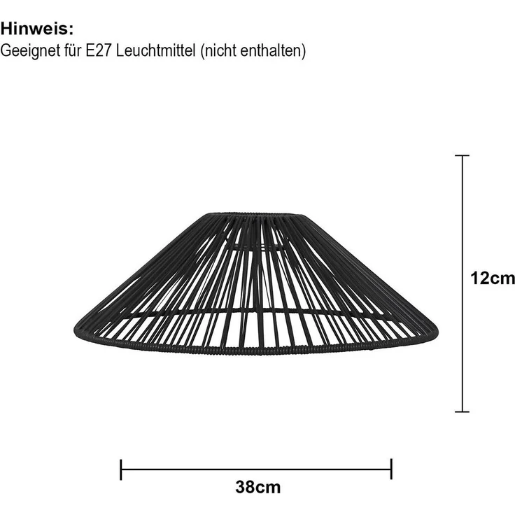 Outdoor Lampenschirm ,Vide' in Rattan-Optik, schwarz – Bild 5