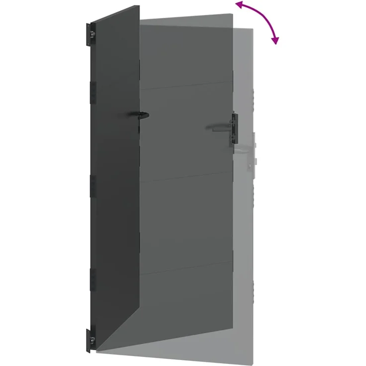 vidaXL Gartentor Schwarz 105 x 205 cm Pulverbeschichteter Stahl 42015908 – Bild 9