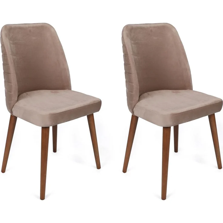 Skye Decor 'Tutku-344 V4' Stuhlset (4-teilig), Beige / Walnuss, 50 x 90 x 49 cm – Bild 4