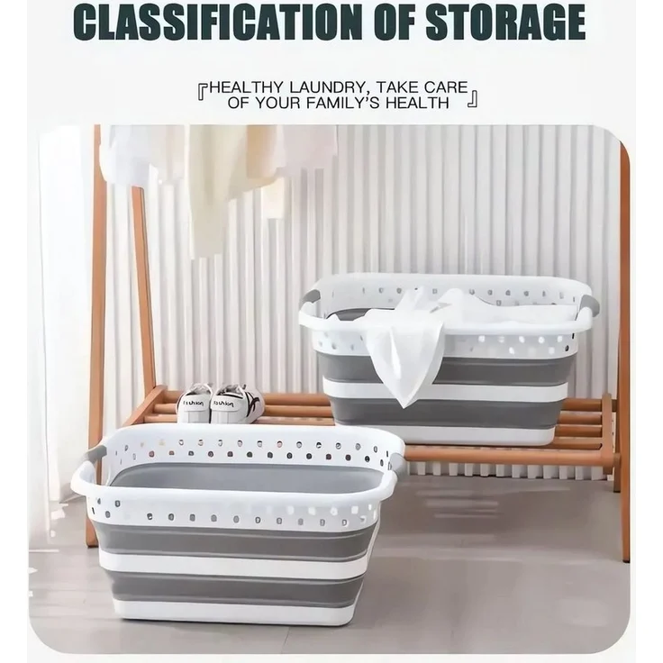 König Design Wäschekorb faltbar Wäschesammler Wäschebox Wäschetonne Organizer (1 St, Wäschekorb), Laundry Baskets Wäschewanne robust, platzsparend, Aufbewahrungskorb – Bild 3