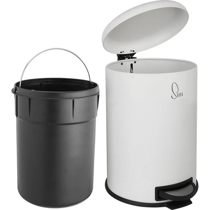 SVITA T20 Treteimer 20 Liter Abfalleimer Mülleimer Mülltonne Weiß – Bild 1