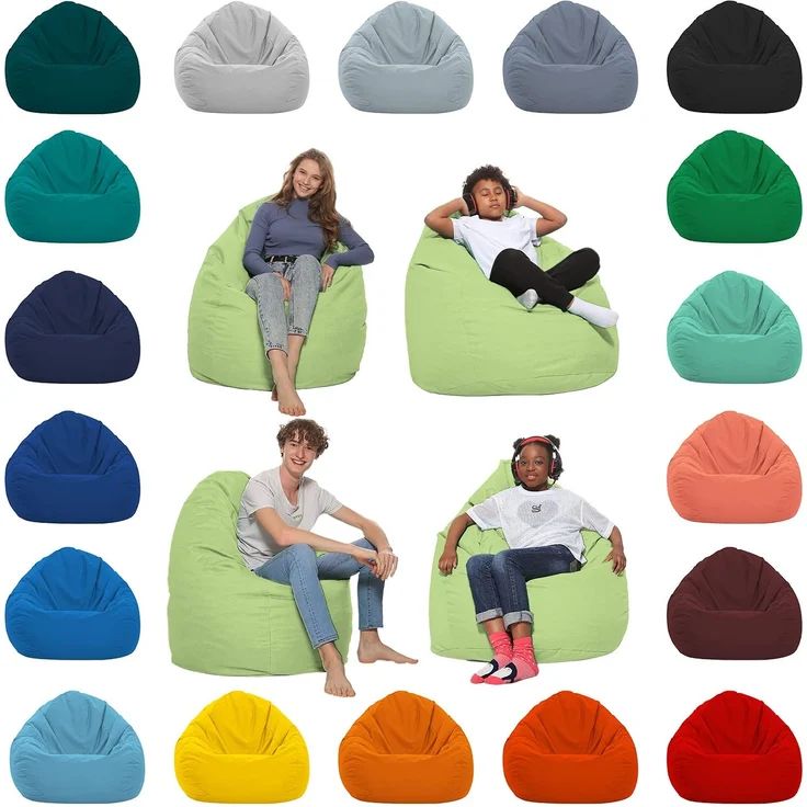 HomeIdeal - Sitzsack XXL Bodenkissen für Erwachsene & Kinder - Geeignet für Gaming oder Entspannen - Indoor wie Outdoor da er Wasserfest ist - mit EPS Perlen, Farbe:Limettengrün, Größe:XXL – Bild 1