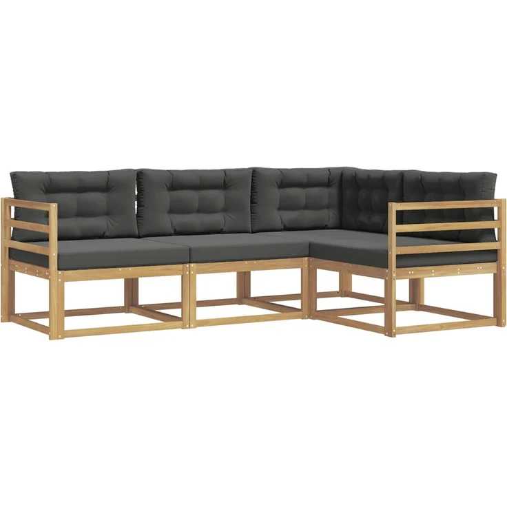 vidaXL Outdoor-Sofagarnitur 4 stk. Weiß und Anthrazit 3386361 – Bild 2