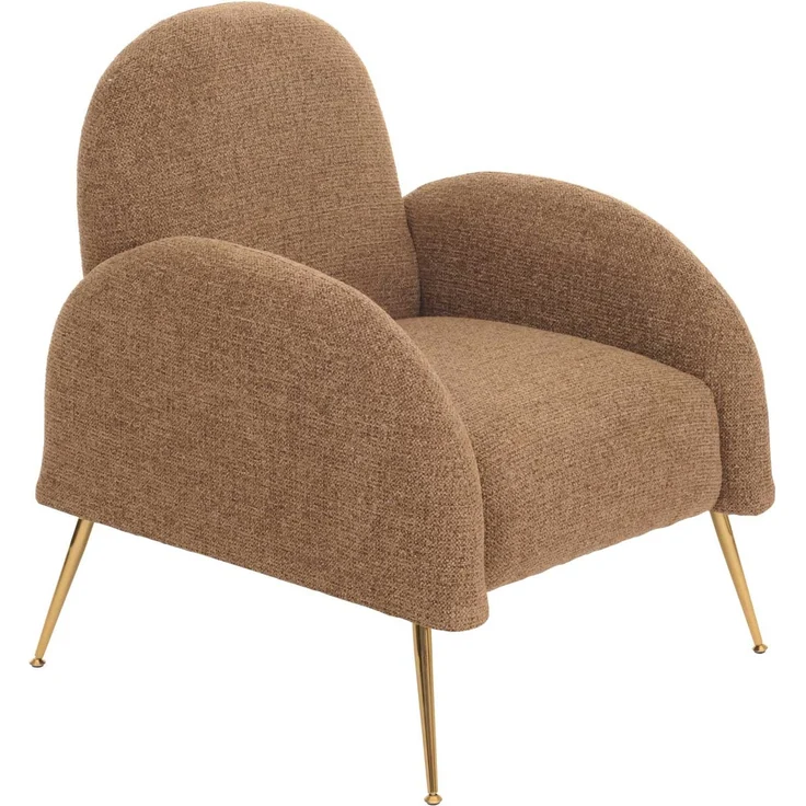 Lounge-Sessel HWC-N69, Cocktailsessel Sessel, Retro Nosagfederung Stoff/Textil Chenille ~ coffee – Bild 8