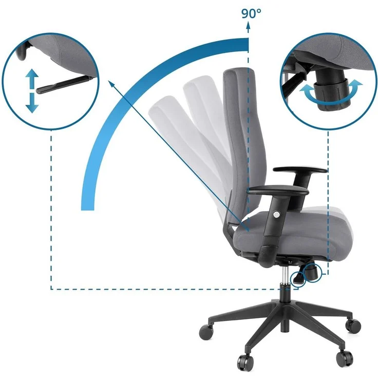 hjh OFFICE Profi Bürostuhl PRO-TEC 300 Stoff anthrazit – Bild 7