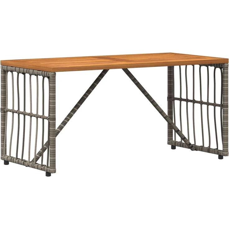 vidaXL Tisch für Outdoor Grau 80 x 40 x 40 cm Stahl und Poly Rattan 42025147 – Bild 7