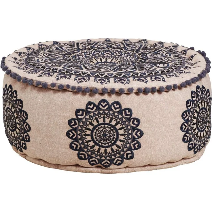 Marrakesch Orient & Mediterran Interior Pouf Orientalische Pouf Hocker Sitzpuff Deko Aziza Schwarz (1-St), Handarbeit – Bild 3