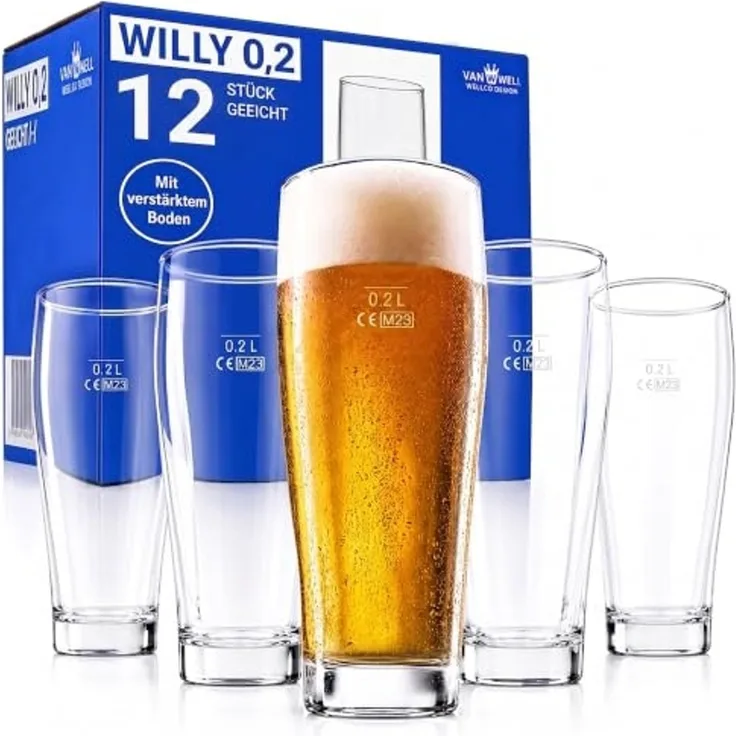 Van Well Willi Becher 0,2 l geeicht 12er Set