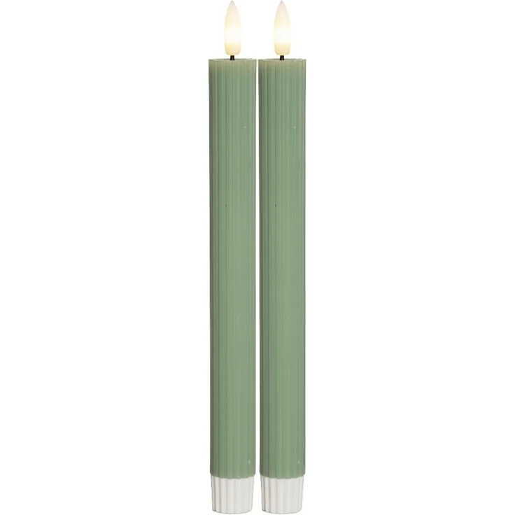 Star LED Kerzen Set (2 Stück) – Stabkerzen aus Echtwachs mit flackernder Flamme, warmweißem Licht, Timer-Funktion, batteriebetrieben (Batterien Nicht Ink.) – für den Innenbereich