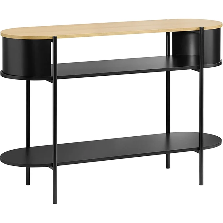 SoBuy FSB102-SCH Konsolentisch Flur, MDF, Melamin, Helle Eiche, 110 x 76 x 39 cm – Bild 1