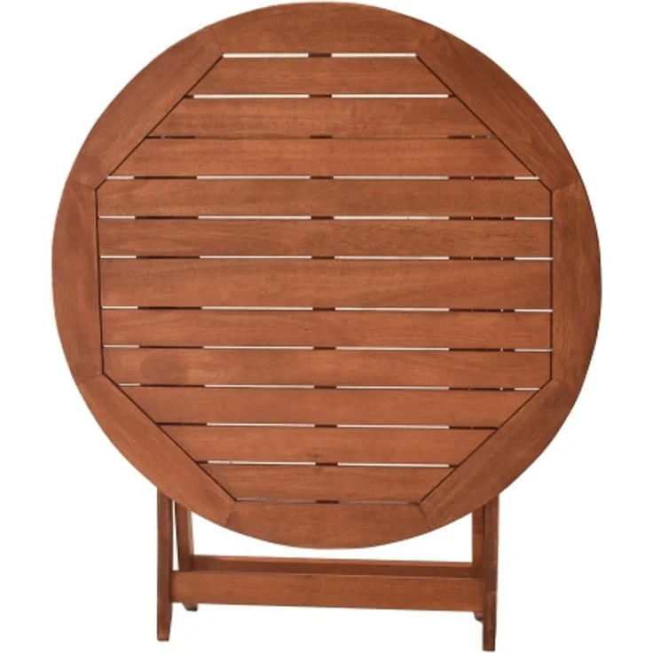 Borkum Gartenmöbel Set 9tlg, 4 Sessel, 4 Auflagen, Klapptisch Ø 100 cm, Eukalyptus – Bild 5