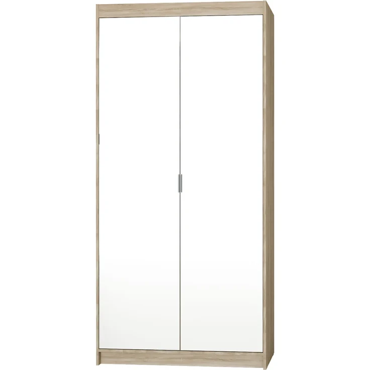 AX LIVING Schrank Spiegel Eiche Sonoma Kleiderschrank Storicos 2T 89,7 – Bild 1