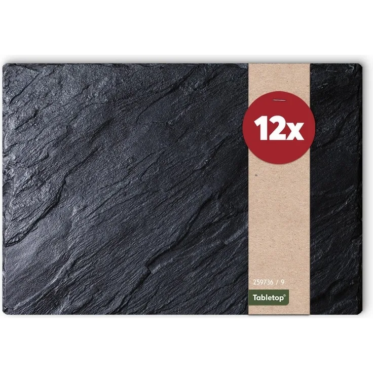 matches21 HOME & HOBBY Platzset Abwaschbare Tischsets 12er Set Schiefer-Optik Stein-Optik, (12-St), Platzsets als Tisch-Untersetzer und Tisch-Deko für Esstisch Teller