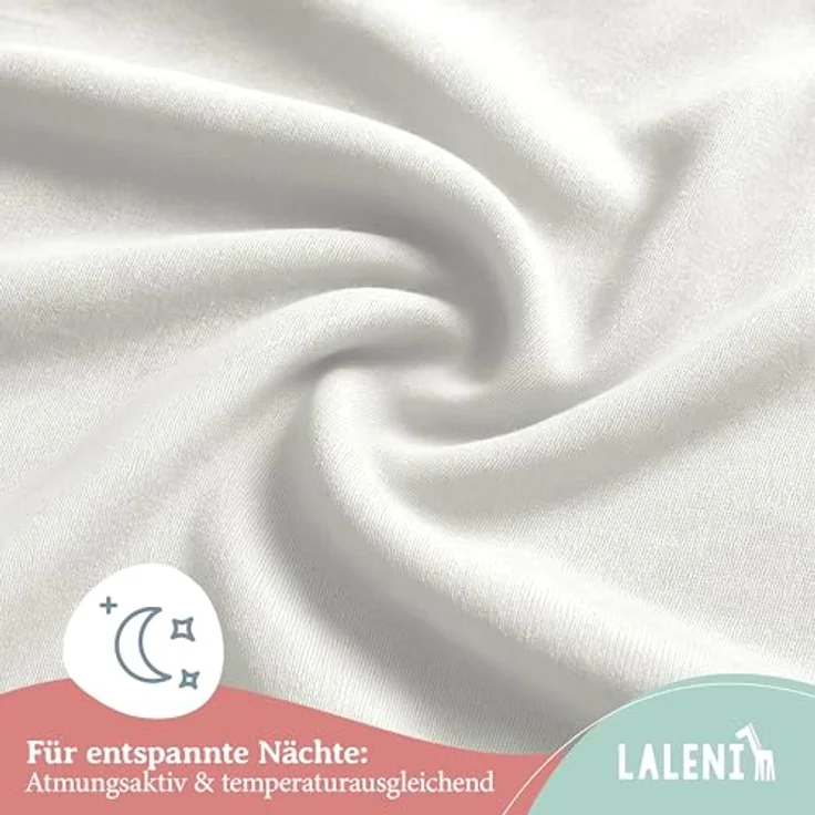 Laleni Jersey Spannbettlaken, 28x73cm, für Baby Beistellbett & Stubenwagen, 100% Baumwolle, Oeko-TEX Zertifiziert, 2er Set, Ivory – Bild 5
