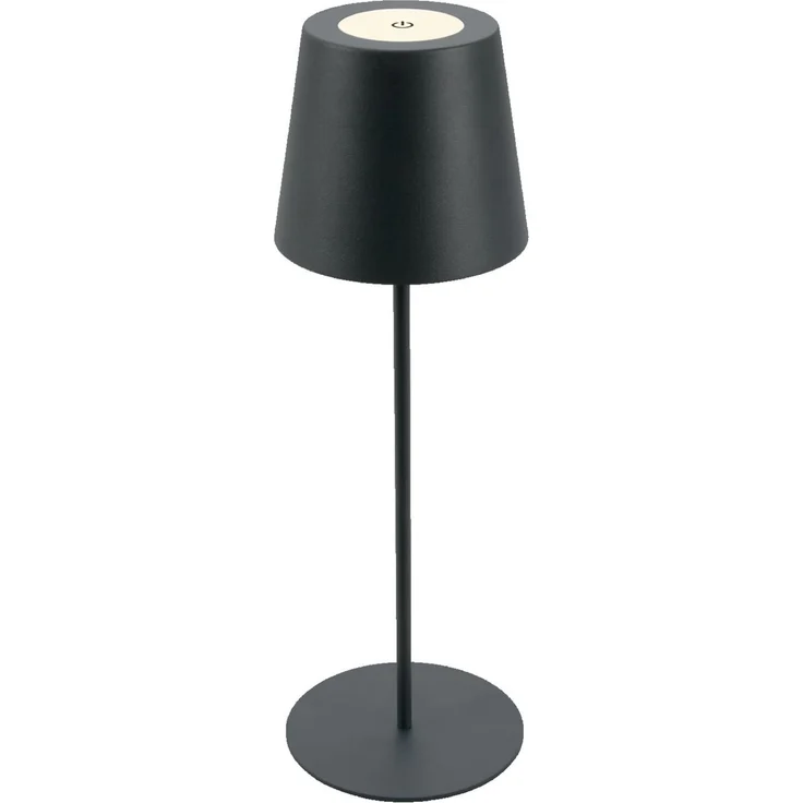 TRANGO LED Tischleuchte, Anthrazit LED Tischlampe 2017-03A kabellos & Touch stufenlos dimmbar 3 Watt 2700K warmweiß IP44 Spritzwassergeschützt Tischleuchte Akku Aufladbar, für Schlafzimmer Garten Restaurant Bar Terrasse Camping – Bild 8