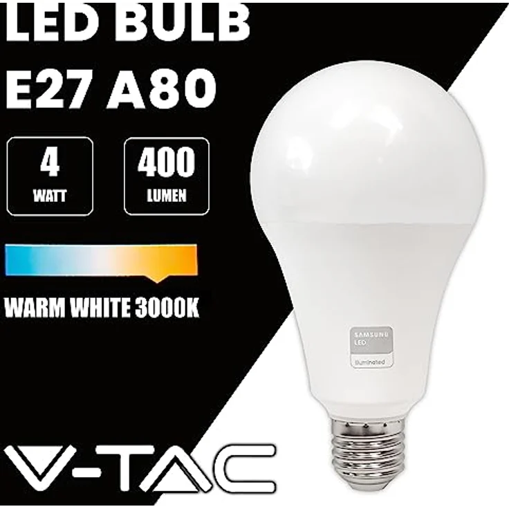 V-TAC LED Glühbirne A80 20W (entspricht 150W) - 2452 Lumen - 3000K Warmweiß - LED Glühlampe – Bild 6