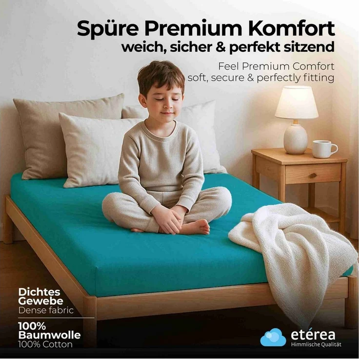 etérea Himmlische Qualität Spannbettlaken etérea Comfort Jersey Spannbettlaken, Jersey, Gummizug: rundum, (1 Stück) – Bild 2