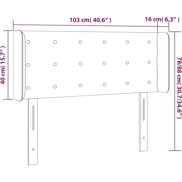 vidaXL Kopfteil mit Ohren Dunkelgrün 103x16x78/88 cm Samt 3119247 – Bild 9