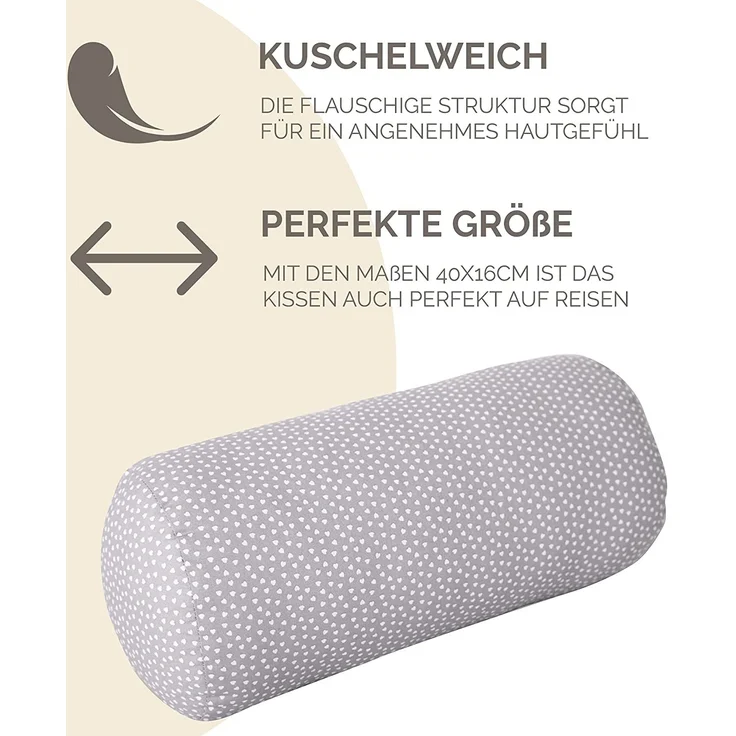 Original Dr. Berger Nackenrolle 40 x 16 cm Miniherz Grau – Bild 2