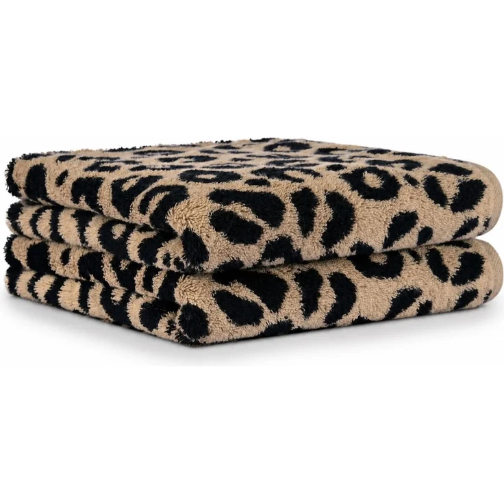 2 Stück Cawö Two-Tone Leo Handtücher 540-39 Leoprint camel 50x100 – Bild 1