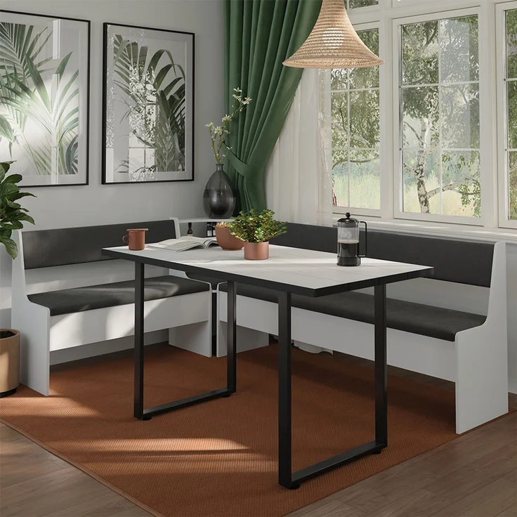 Eckbankgruppe Roman Weiß 150.1x210.1 cm Vicco – Bild 3