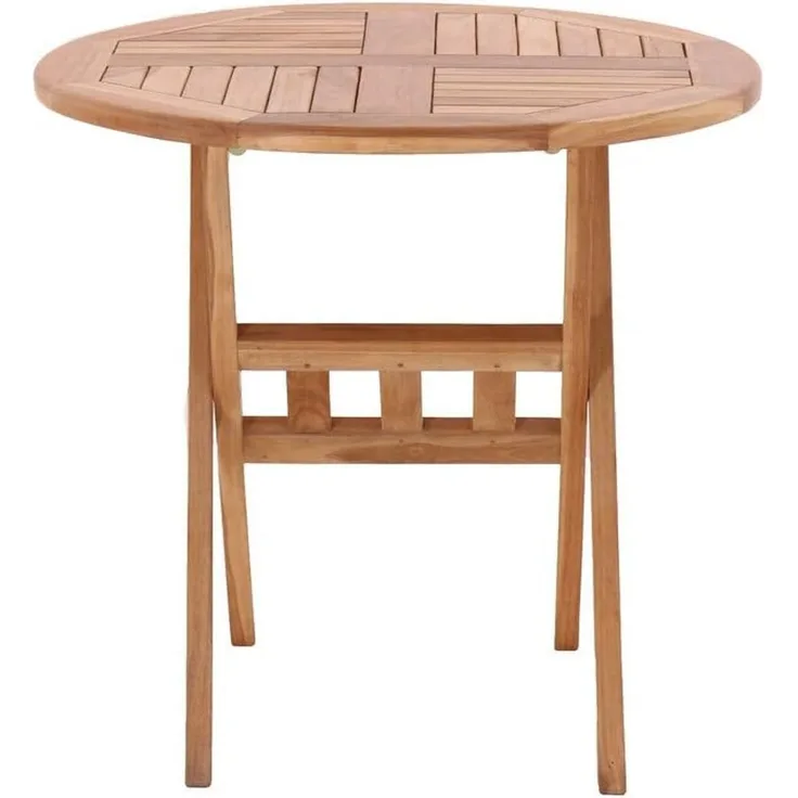 Gartentisch rund Teak Durchmesser 80 cm