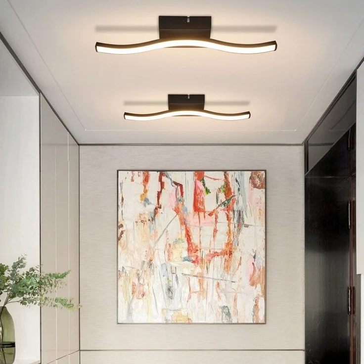 ZMH LED Deckenleuchte im Wellendesign, moderne Deckenlampe, 3000K Warmweiß, LED fest integriert, Warmweiß, 6W,für Flur, Diele, Küche und kleine Räume – Bild 4