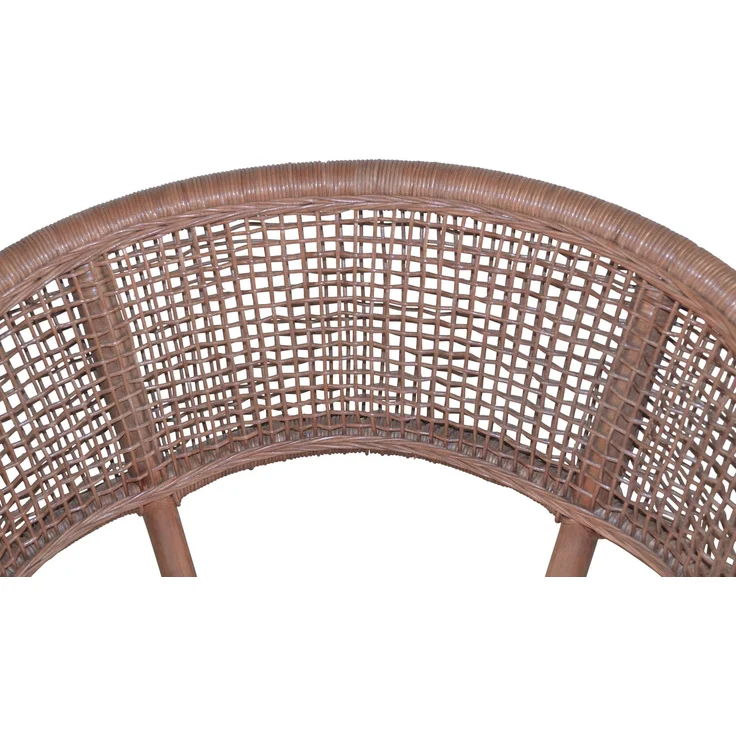 Schöner Rattansessel, Rattanstuhl handgeflochten, braun, inklusive Sitzkissen – Bild 4
